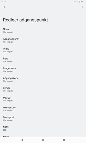 Indtast internet-oplysninger
