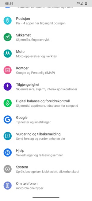 Bla til og velg System