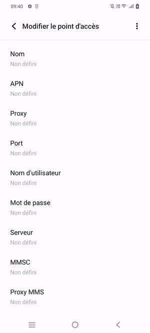 Saisissez les informations MMS