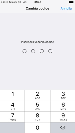 Inserisci il vecchio codice di accesso