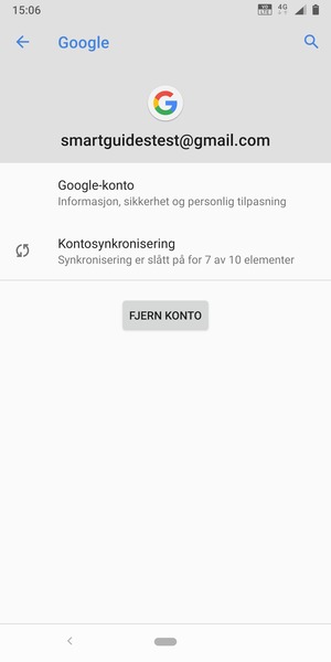 Velg Kontosynkronisering