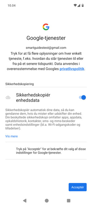 Vælg Acceptér