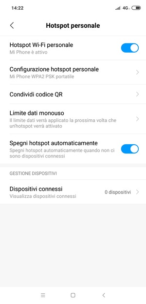 Il telefono è ora pronto per essere usato come modem