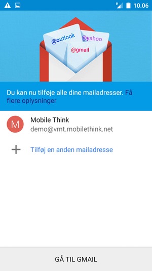 Vælg GÅ TIL GMAIL