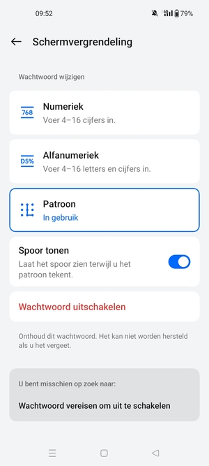 Uw telefoon is nu beveiligd met een schermvergrendeling