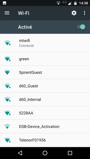 Vous êtes maintenant connecté au réseau Wi-Fi