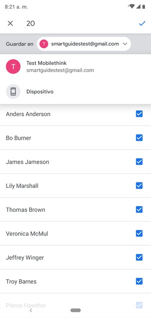 Seleccione su cuenta Google