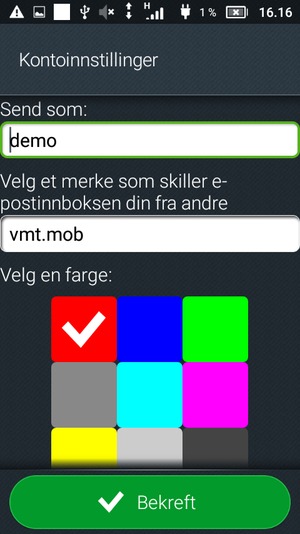Gi kontoen din et navn, og skriv inn navnet ditt. Velg Bekreft
