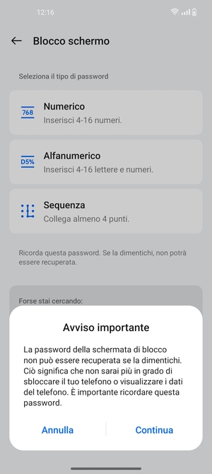 Seleziona Continua