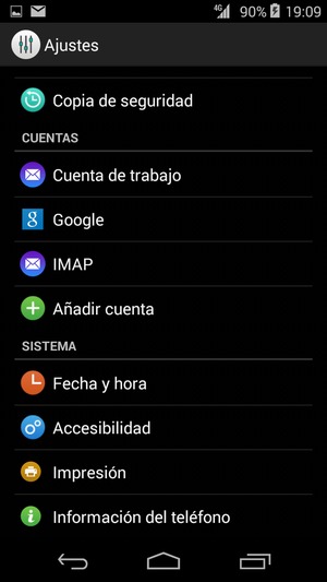 Desplácese y seleccione Información del teléfono