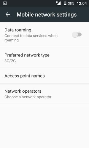 Select Preferred network type