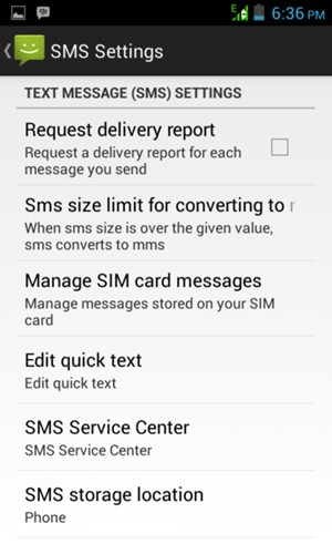 Select SMS Service Center