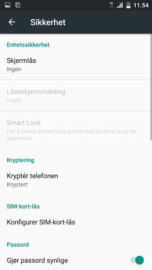 Velg Konfigurer SIM-kort-lås