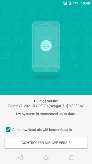 Als uw telefoon up-to-date is, zult u het volgende scherm zien