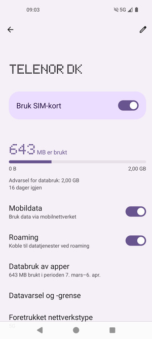 Slå Roaming på eller av