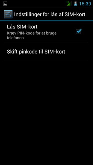 Vælg Skift pinkode til SIM-kort
