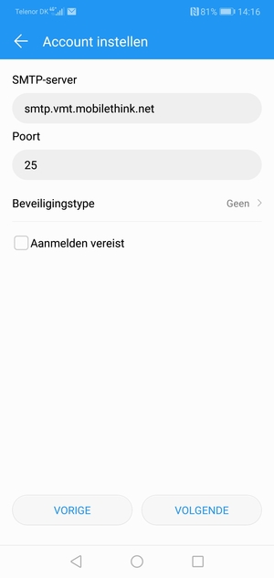 Haal het vinkje uit het Aanmelden vereist selectievakje en selecteer VOLGENDE