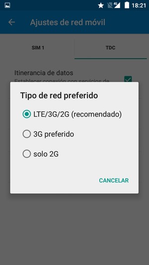 Seleccione la opción deseada