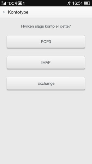 Vælg POP3 eller IMAP
