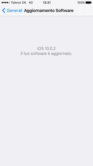 Se il tuo iPhone è aggiornato, vedrai la schermata seguente.