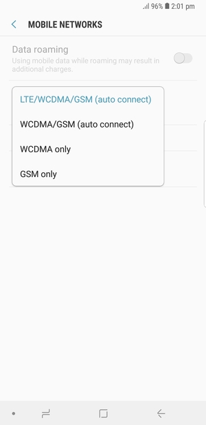 Select GSM only to enable 2G