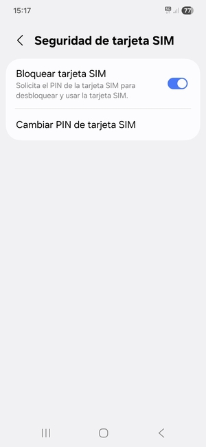 Seleccione Cambiar PIN de tarjeta SIM