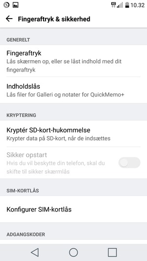 Vælg Konfigurer SIM-kortlås