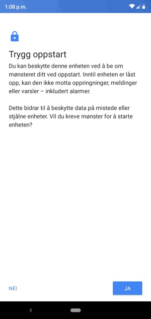 Velg ønsket alternativ