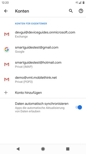 Wählen Sie Ihr Google Konto