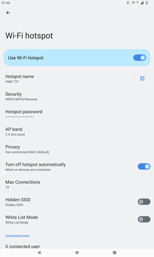 Your tablet is now set up for use as a modem