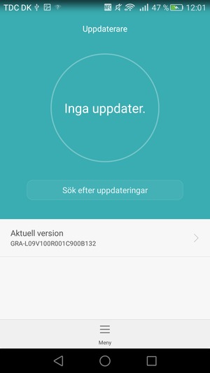 Om din telefon är uppdaterad, kommer du att se följande skärm