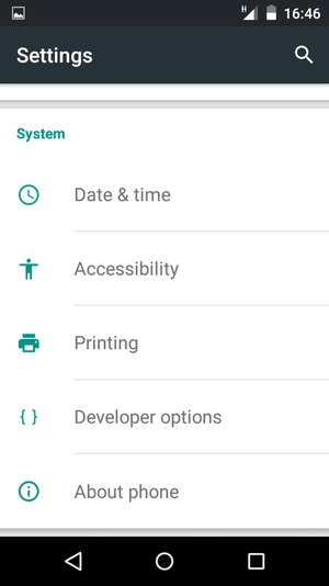 Scroll to and select About phone