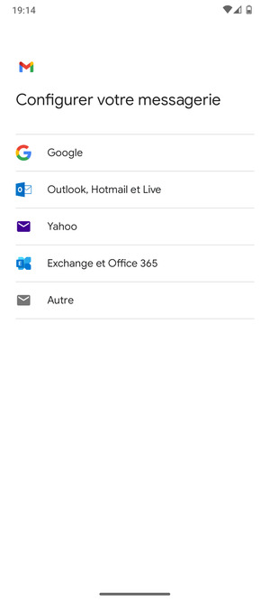 Sélectionnez Outlook, Hotmail et Live