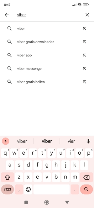 Voer de app-naam in en selecteer Zoeken