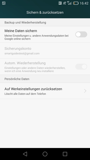 Schalten Sie Meine Daten sichern ein