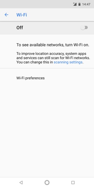 Turn on Wi-Fi