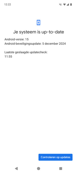Als uw telefoon up-to-date is, zult u het volgende scherm zien