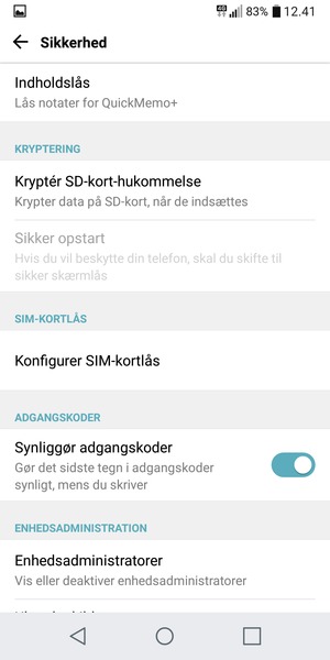 Vælg Konfigurer SIM-kortlås