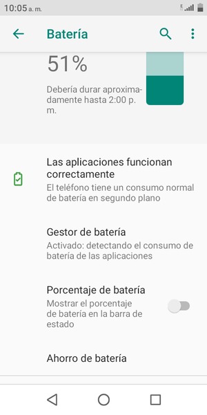 Seleccione Ahorro de batería