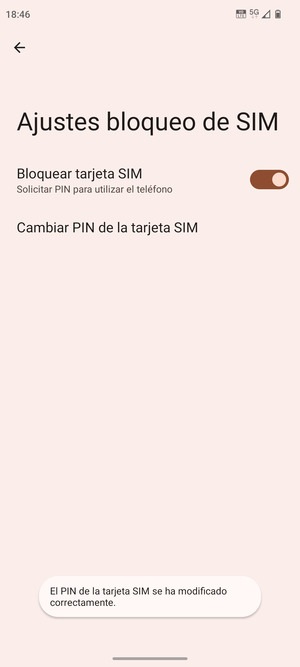 Su PIN de tarjeta SIM ha sido cambiado
