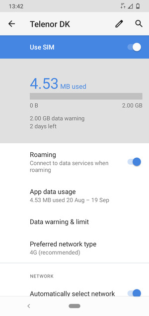 Turn Roaming on or off