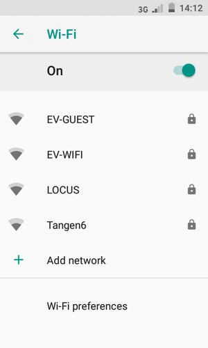 Select the wireless network you want to connect to