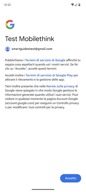 Seleziona Accetto