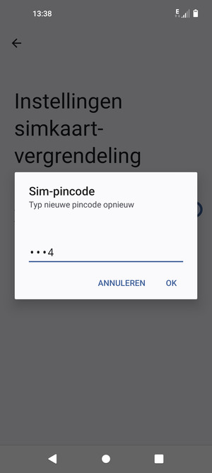Bevestig uw nieuwe simpincode en selecteer OK