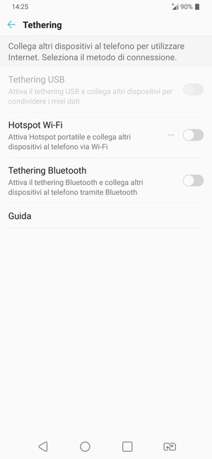 Seleziona Hotspot Wi-Fi