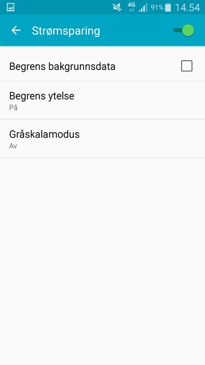 Slå på Strømsparing