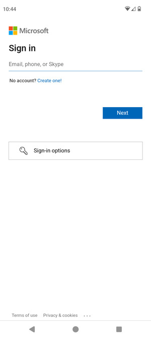 Enter your Email address and select Next