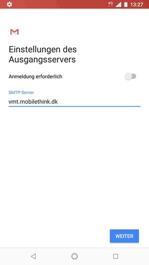 Schalten Sie Anmeldung erforderlich aus und wählen Sie WEITER