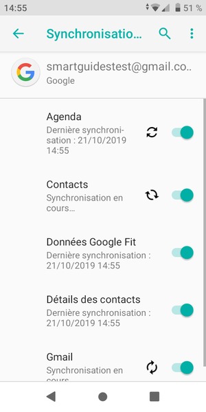 Vos informations seront synchronisées