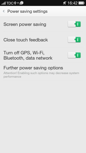 Turn on the Power saving modes